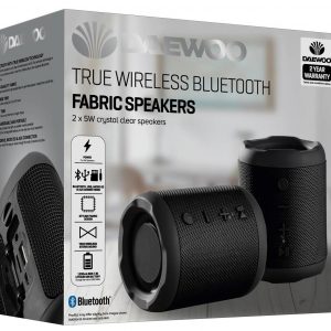 Daewoo True Wireless Bluetooth Fabric Speakers (Pair)