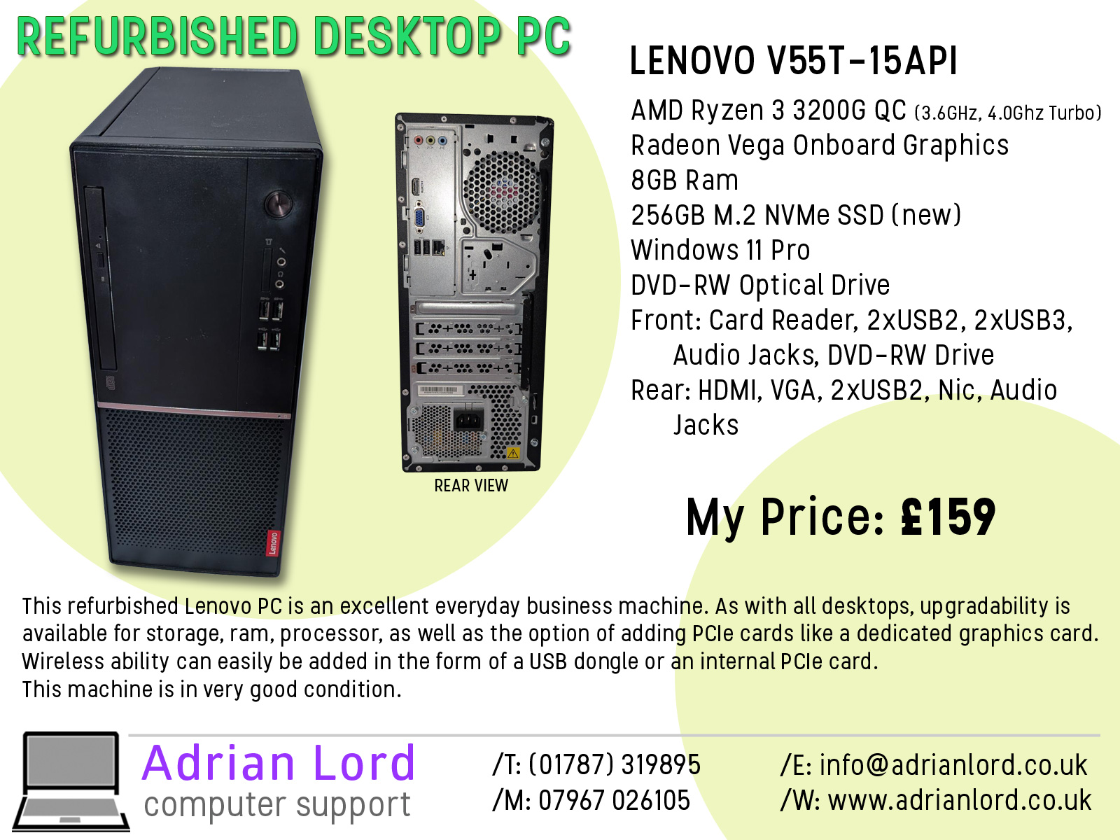 LenovoV55T-15API-RefurbPC-Apr25