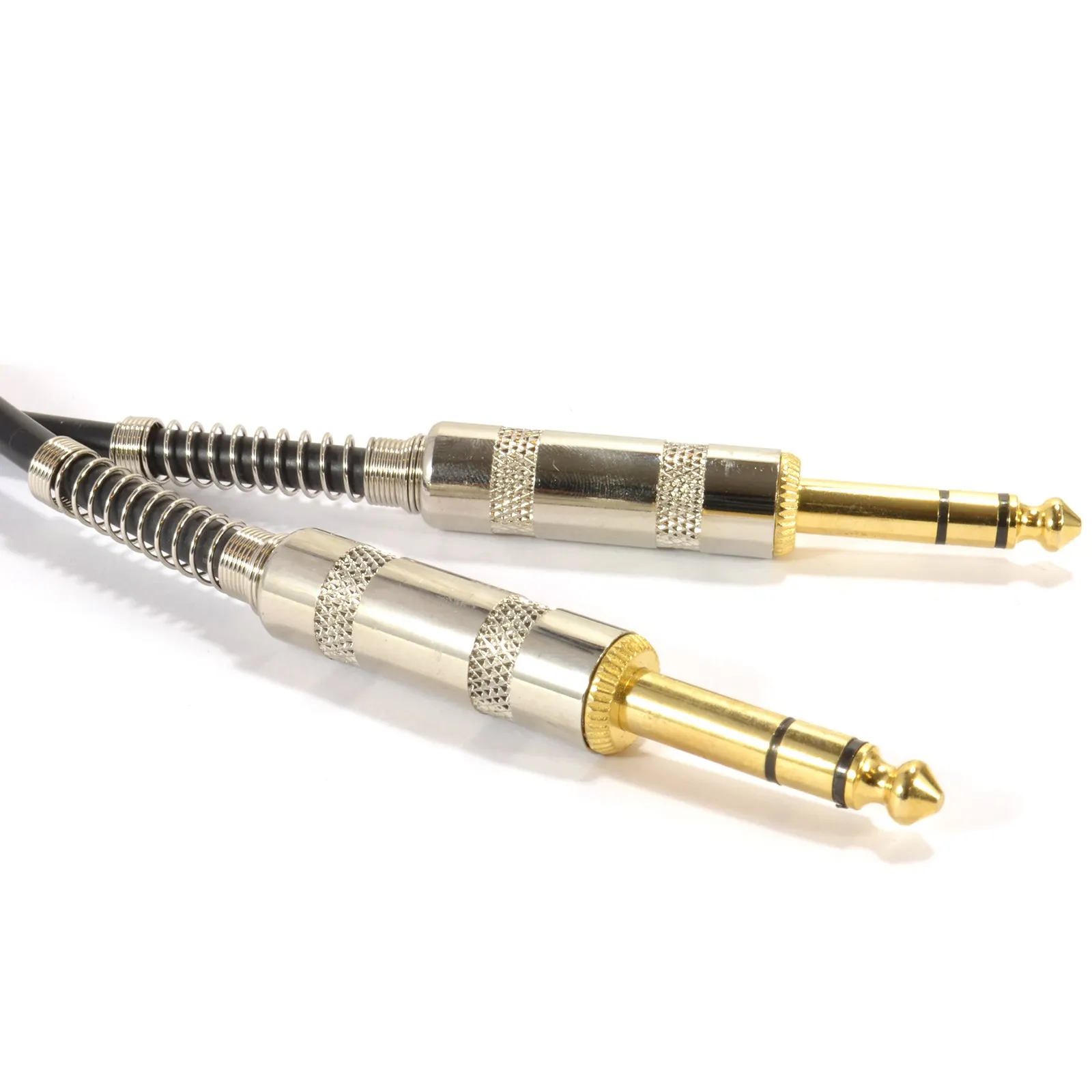 GOLD Stereo/Balanced Jack 6.35mm Metal Plugs Cable Lead Black 6m