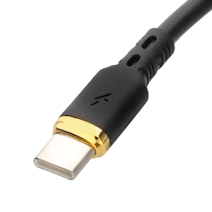 2 Metre Long Metal Ended TPE USB-C to USB-C Mobile Phone Charging Data Cable 65W Black - Image 3