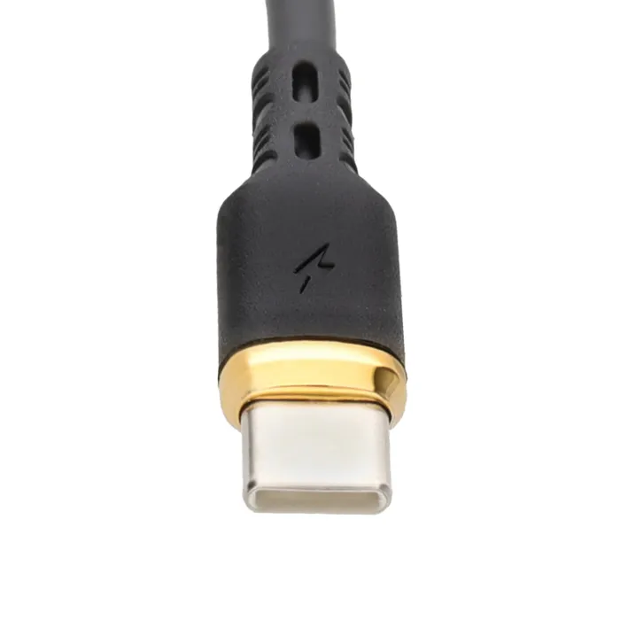 2 Metre Long Metal Ended TPE USB-C to USB-C Mobile Phone Charging Data Cable 65W Black - Image 2